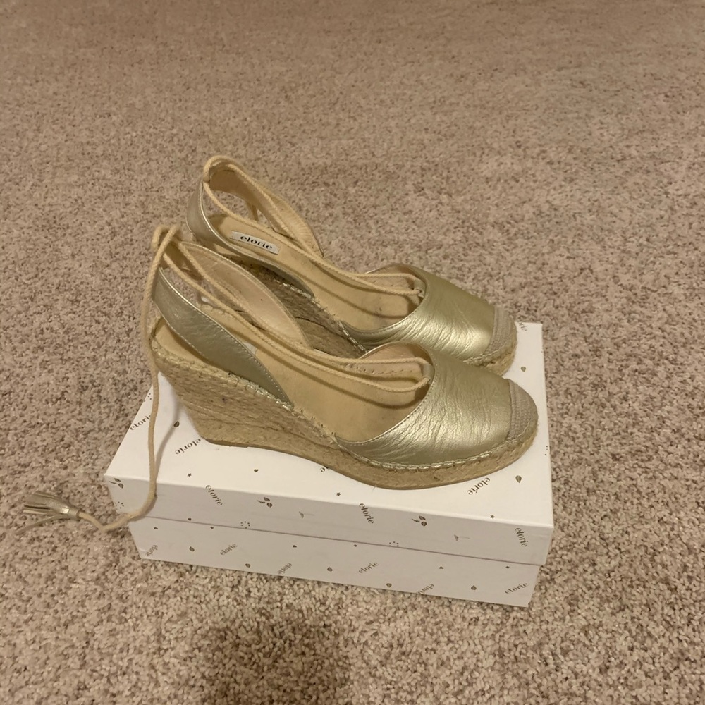 Elodie gold espadrilles